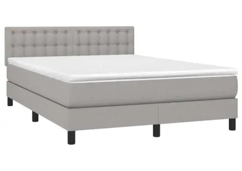 Pat continental, gri deschis, 140x200 cm, material textil - 3/5