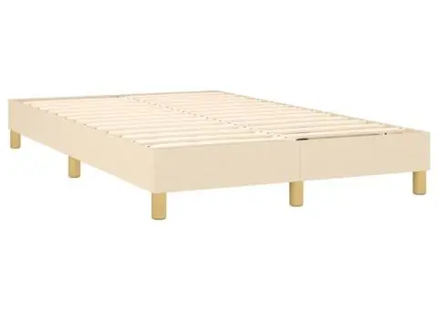 Pat box spring cu saltea, crem, 120x200 cm, textil - 4/5