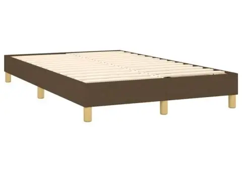 Pat box spring cu saltea, maro închis, 120x200 cm, textil - 4/5