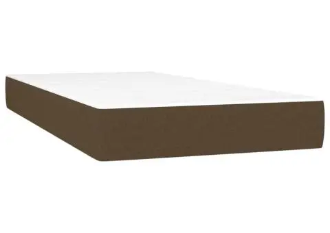 Pat box spring cu saltea, maro închis, 200x200 cm, textil - 4/4