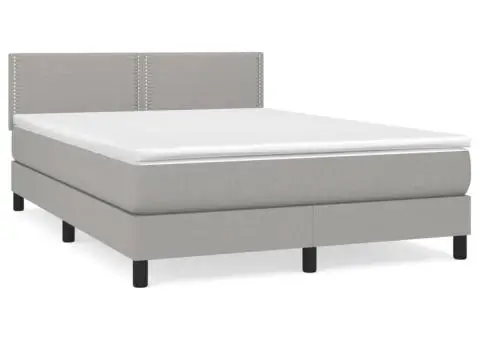 Pat continental, gri deschis, 140x200 cm, material textil - 2/5