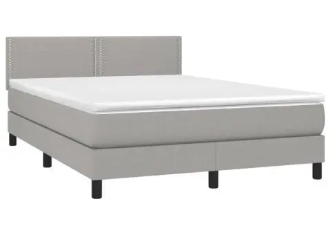 Pat continental, gri deschis, 140x200 cm, material textil - 3/5