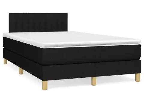 Pat box spring cu saltea, negru, 120x200 cm, textil - 2/5