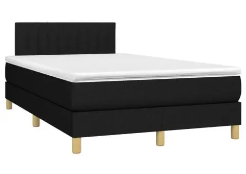 Pat box spring cu saltea, negru, 120x200 cm, textil - 3/5