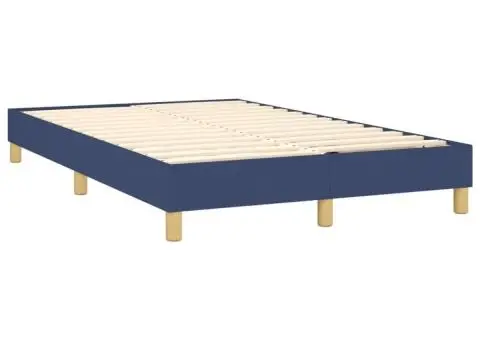 Pat box spring cu saltea, albastru, 120x200 cm, textil - 4/5