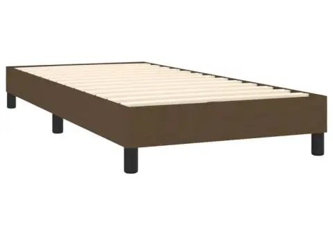 Pat box spring cu saltea, maro închis, 90x190 cm, textil - 4/5
