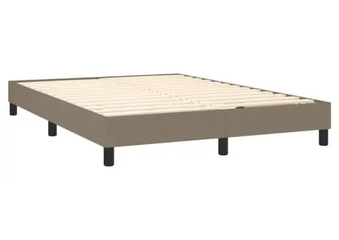 Pat box spring cu saltea, gri taupe, 140x200 cm, textil - 4/5