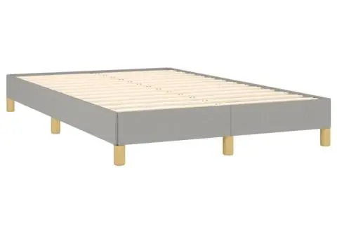 Pat box spring cu saltea, gri deschis, 120x200 cm, textil - 4/5