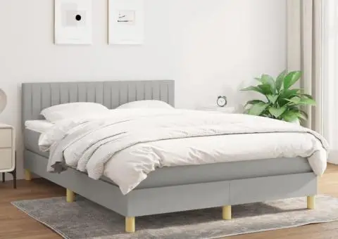 Pat continental, gri deschis, 140x200 cm, material textil - 1/5