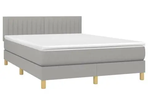 Pat continental, gri deschis, 140x200 cm, material textil - 3/5