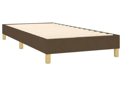 Pat box spring cu saltea, maro închis, 80x200 cm, textil - 4/5