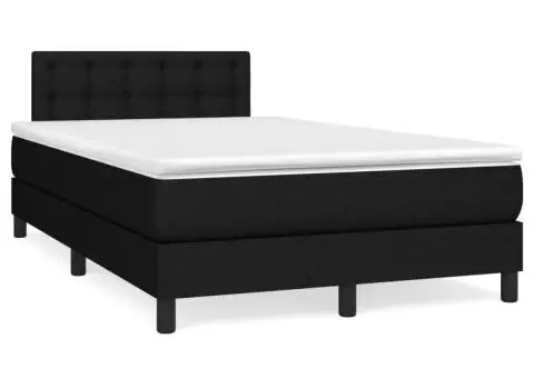 Pat box spring cu saltea, negru, 120x200 cm, textil - 2/5