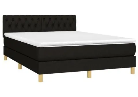 Pat box spring cu saltea, negru, 140x200 cm, textil - 3/5