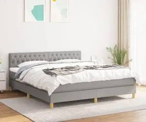 vidaXL Pat continental, gri deschis, 180x200 cm, material textil