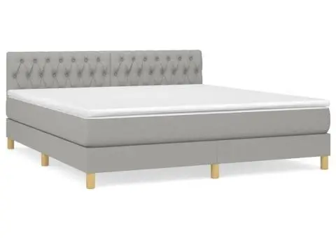 Pat continental, gri deschis, 180x200 cm, material textil - 2/5