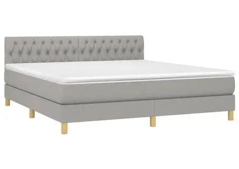 Pat continental, gri deschis, 180x200 cm, material textil - 3/5