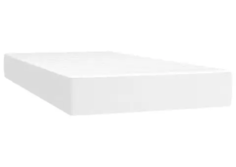 Pat box spring cu saltea, alb, 90x200 cm, piele ecologică - 5/5