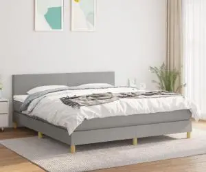 vidaXL Pat continental, gri deschis, 180x200 cm, material textil