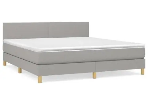 Pat continental, gri deschis, 180x200 cm, material textil - 2/5