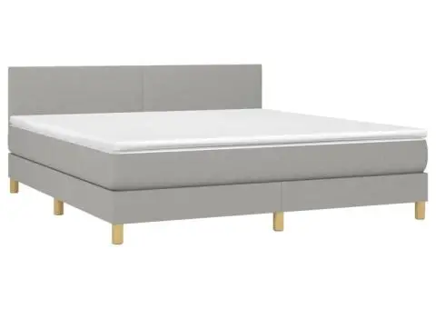 Pat continental, gri deschis, 180x200 cm, material textil - 3/5