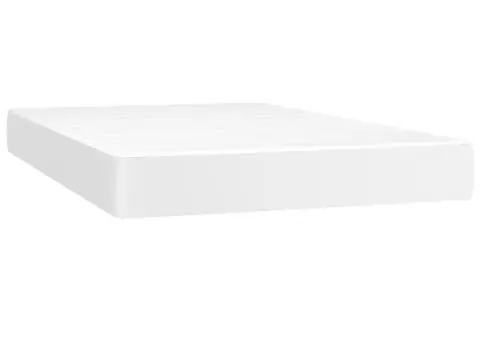 Pat box spring cu saltea, alb, 120x200 cm, piele ecologică - 5/5
