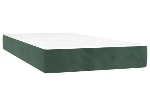 Pat box spring cu saltea, verde închis, 100x200 cm, catifea - 5/5