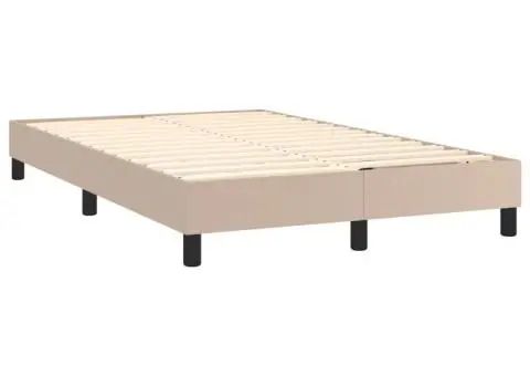 Pat box spring cu saltea, cappuccino, 120x200cm piele ecologică - 4/5