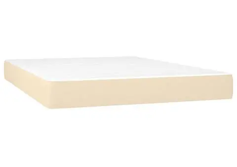 Pat continental cu saltea, crem, 140x200 cm, material textil - 5/5