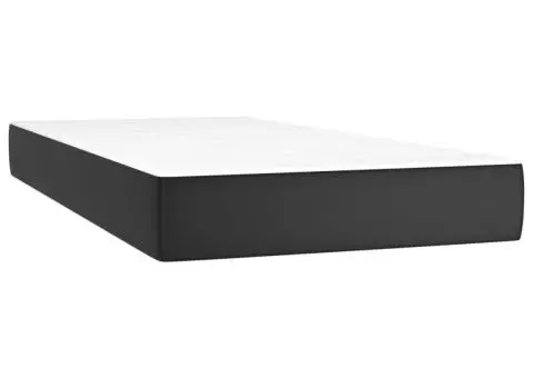 Pat box spring cu saltea, negru, 100x200 cm, piele ecologică - 5/5