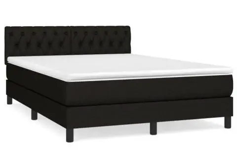 Pat box spring cu saltea, negru, 140x190 cm, textil - 2/5