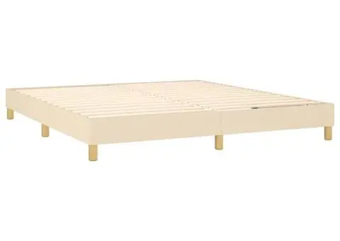 Pat continental cu saltea, crem, 180x200 cm, textil - 4/5