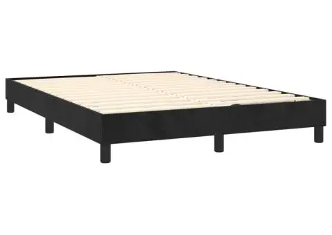 Pat box spring cu saltea, negru, 140x200 cm, catifea - 4/5