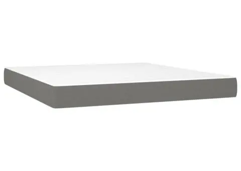 Pat box spring cu saltea, gri închis, 160x200 cm, catifea - 5/5
