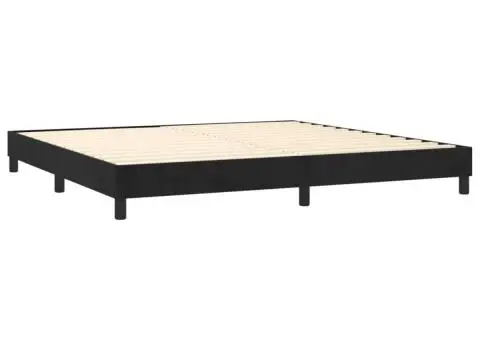 Pat box spring cu saltea, negru, 200x200 cm, catifea - 4/5