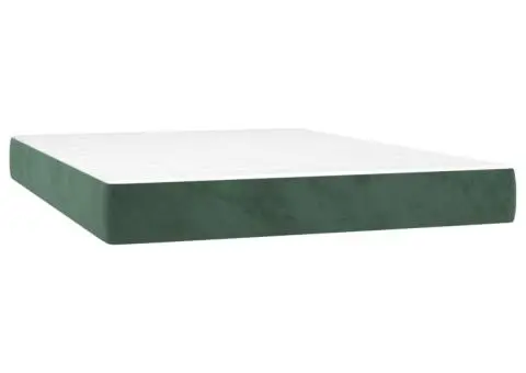 Pat box spring cu saltea, verde închis, 140x200 cm, catifea - 5/5