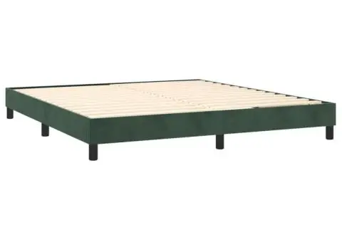 Pat box spring cu saltea, verde închis, 180x200 cm, catifea - 4/5