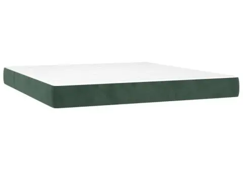 Pat box spring cu saltea, verde închis, 180x200 cm, catifea - 5/5