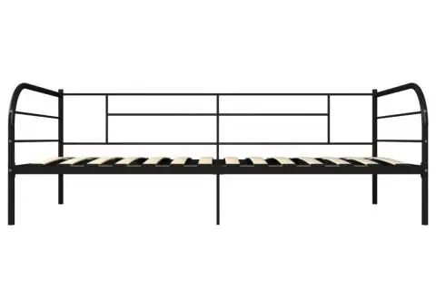 Cadru pat de zi, negru, 90 x 200 cm, metal - 4/5