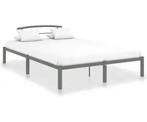 vidaXL Cadru de pat, gri, 140 x 200 cm, metal
