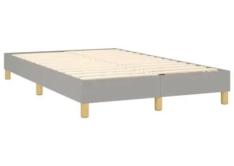 Pat cu arcuri, saltea și LED, gri deschis, 120x200 cm, textil - 5/5