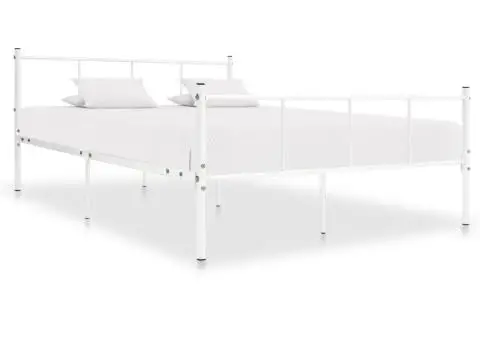 Cadru de pat, alb, 120 x 200 cm, metal - 1/5