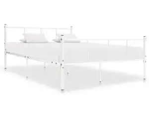 vidaXL Cadru de pat, alb, 120 x 200 cm, metal