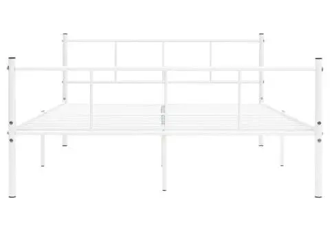 Cadru de pat, alb, 120 x 200 cm, metal - 3/5