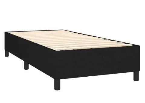 Pat cu arcuri, saltea și LED, negru, 90x190 cm, textil - 5/5