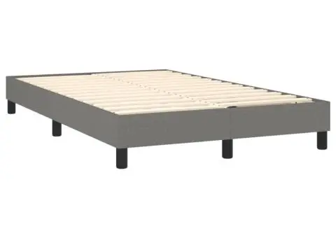 Pat cu arcuri, saltea și LED, gri închis, 120x200 cm, textil - 5/5