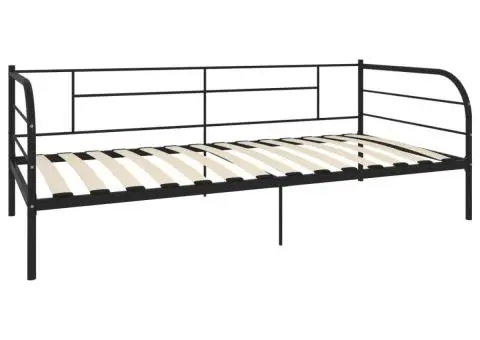 Cadru pat de zi, negru, 90 x 200 cm, metal - 3/5