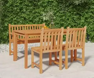 vidaXL Set mobilier pentru grădină, 4 piese, lemn masiv de tec