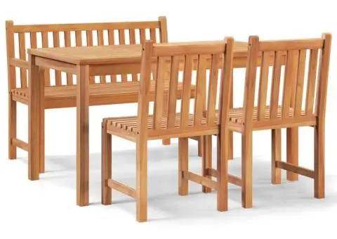 Set mobilier pentru grădină, 4 piese, lemn masiv de tec - 2/5