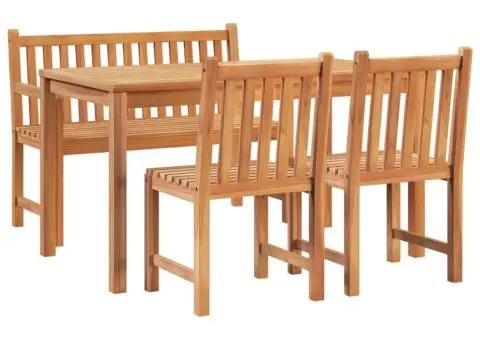 Set mobilier pentru grădină, 4 piese, lemn masiv de tec - 3/5