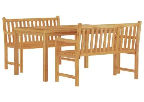 Set de masă pentru grădină, lemn masiv de tec, 3 piese - 3/5